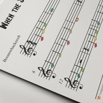 Preview of When The Saints Go Marching In - Boomwhacker Sheet Music and MP3 Audio Combo