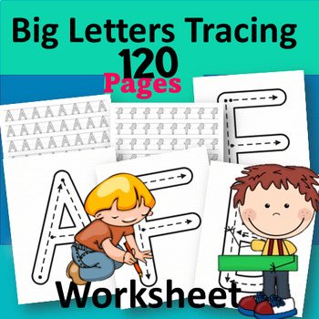 Preview of Boost Your Child's Writing Skills with Big Letters Tracing Worksheets