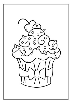 Cupcake Coloring Book for kids ages 2-8: 50 cute cupcakes coloring pages -  Desserts coloring book for kids - Coloring Book for Kids & Toddlers - Child  (Paperback)
