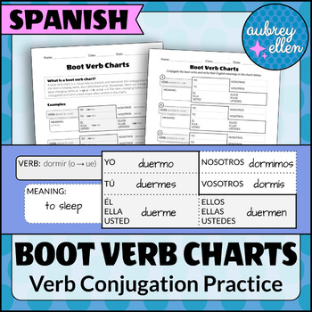 Preview of Boot Verb Charts | Verb Conjugation Practice | SPANISH