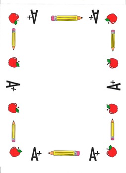 Border - A+, Apples and Pencils by Don Royal | Teachers Pay Teachers