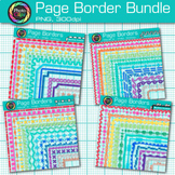 Border Clipart Bundle: 112 Rainbow Page Borders & Frames C