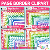 Border Clipart Bundle: Rainbow Glitter Page Borders & Fram