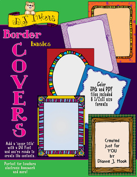 Preview of Border Cover Basics - 6 Clip Art Borders and Project Covers by DJ Inkers