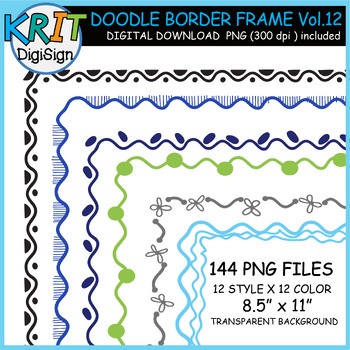 Doodle Border Frame Vol. 12 by Krit-DigiSign | TPT