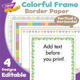 Border Paper Multipack - Nature Calming Color Patterns | Editable