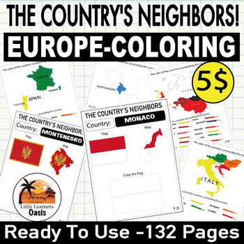 Preview of Bordering Adventures: Explore Your Country's Neighbors! Worksheet Europe 3-7 G