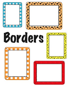 Preview of Editable Borders - pick your color or fill in pattern