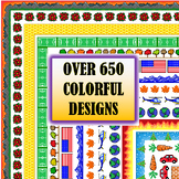 Over 670 Different Colorful Page Borders, Frames, & Page D