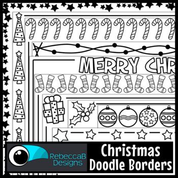 Preview of Christmas Doodle Borders Clip Art