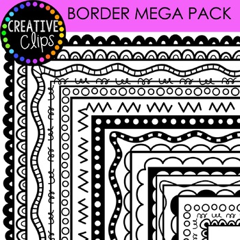 Preview of Borders Clipart MEGA Pack {Doodle Border Clipart}