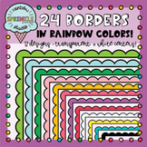 Rainbow Scalloped Borders and Frames FREEBIE  {borders clipart}