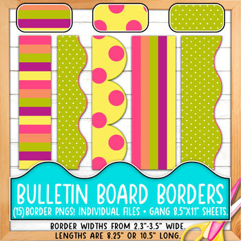 Borders For Bulletin Boards & Doors | 5 Cuts + Blanks, Seamless ...