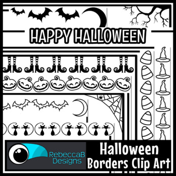 Preview of Halloween Doodle Borders Clip Art