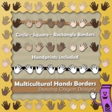 Multicultural Hands Clip Art Borders and Frames