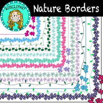 Borders: Nature Clipart (color and B&W){MissClipArt} by MissClipArt