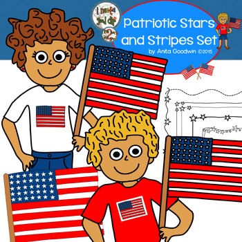 Preview of Borders Patriotic Stars and Stripes