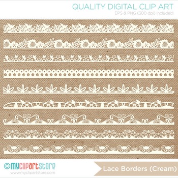 Borders - Shabby Chic Floral Lace (3 colors) by MyClipArtStore | TPT