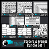 Doodle Borders and Frames Clip Art Bundle Set 1