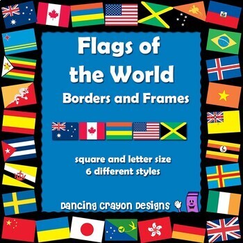 Preview of Clip Art Flags of the World Borders and Frames