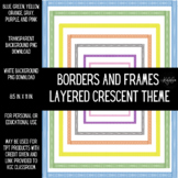 Borders and Frames- Layered Crescent Theme- Transparent an