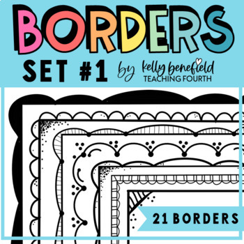Preview of Doodle Borders and Frames Clipart for Commercial Use Set 1