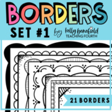 Doodle Borders Frames Clipart Commercial Use Set 1 Black a