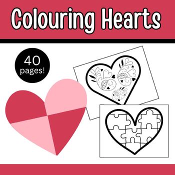 Preview of Valentine's Day Colouring Hearts Package