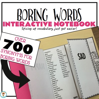 Preview of Boring Words Interactive Notebook & Reference Cards