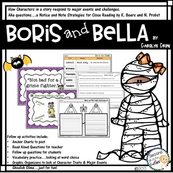Preview of Boris and Bella characters, lessons learned, Halloween activities