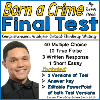 Preview of Born a Crime Final Test - Trevor Noah