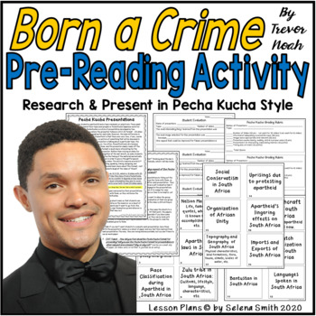 Preview of Born a Crime Pre-Reading Activity Trevor Noah: Prepare Students for Novel Topics