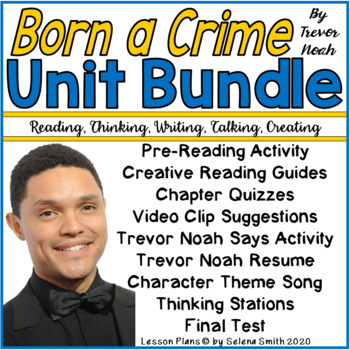 Preview of Born a Crime Unit Bundle Trevor Noah: Reading Guides, Activities, Quizzes, Test