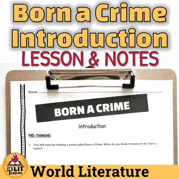 Preview of Born a Crime by Trevor Noah Introduction Slideshow & Guided Notes | Editable