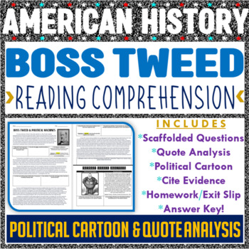 Preview of Boss Tweed and Political Machines Reading Comprehension and Document Analysis