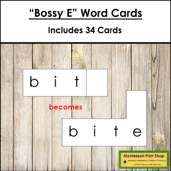 Preview of "Bossy E" Word Cards