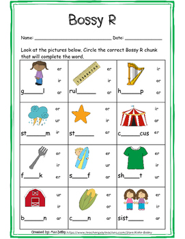 bossy r a mini unit with r controlled vowels by teaching