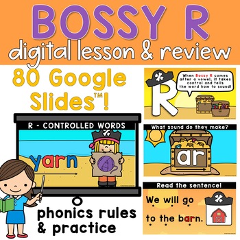 Preview of Bossy R Controlled Vowels Mini Lesson in Google Slides™ Daily Phonics Centers