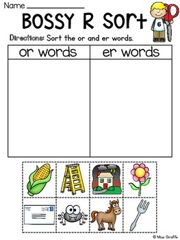 worksheets bossy 1 grade r TpT R Activities by Paste Giraffe Cut Bossy Miss and