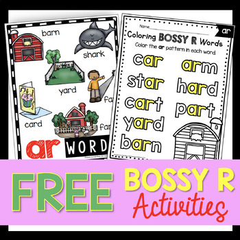 Preview of Bossy R FREEBIES - R Controlled Free Worksheets and Anchor Charts - Activities