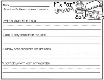 Bossy R No Prep Printable Sample (R Controlled Vowels) by The Candy Class