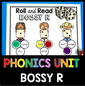 Preview of Bossy R Phonics Unit - R Controlled Vowels Assessment Worksheets Centers Posters