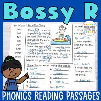 Preview of Bossy R Reading Passages | R-Controlled Vowels Worksheets
