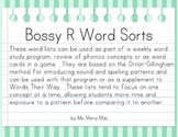 Bossy R Word Sorts | Orton-Gillingham Spelling List