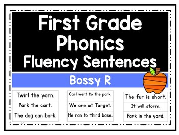 Preview of Bossy R Words Fluency Sentences