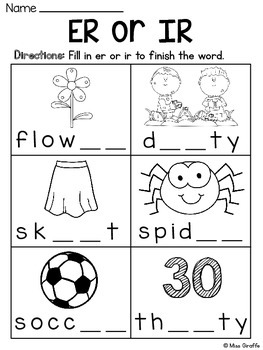 worksheets printable r bossy Worksheets Giraffe Vowels by  Controlled  Miss R Teachers