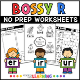 Bossy R Worksheets | er ir ur | R-Controlled Syllable Worksheets