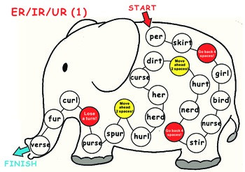 Bossy R (ar, or, er, ir, ur) Animal Game Boards by Rick's Creations