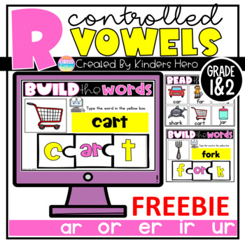 Preview of Bossy R in Phonics R-Controlled Vowels ar or ir er ur for Google Slides FREEBIE