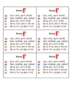 Preview of Bossy r spelling cards